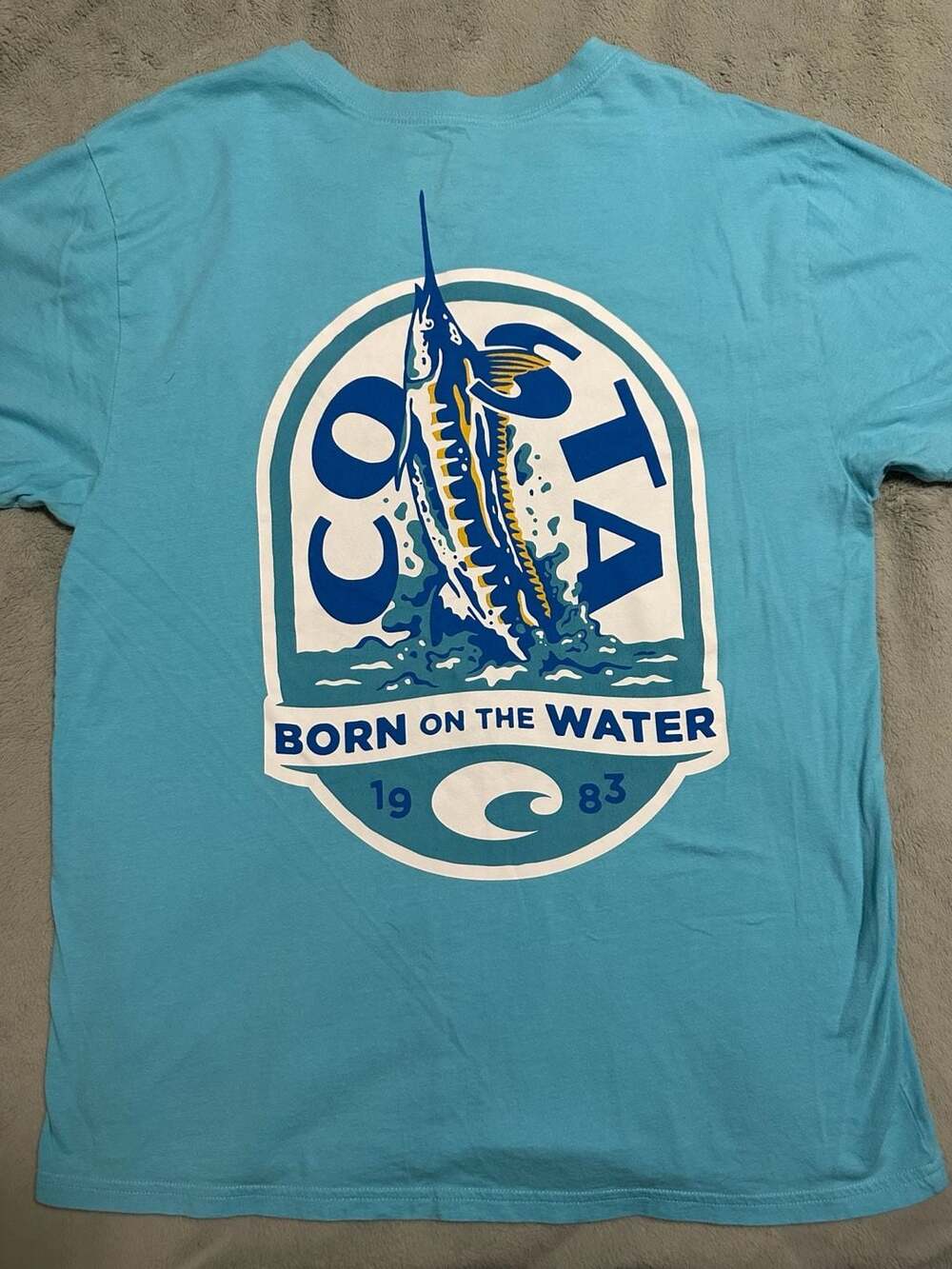 Costa Del Mar Makaira Born on the Water Graphic Short Sleeve T-Shirt, Size Large